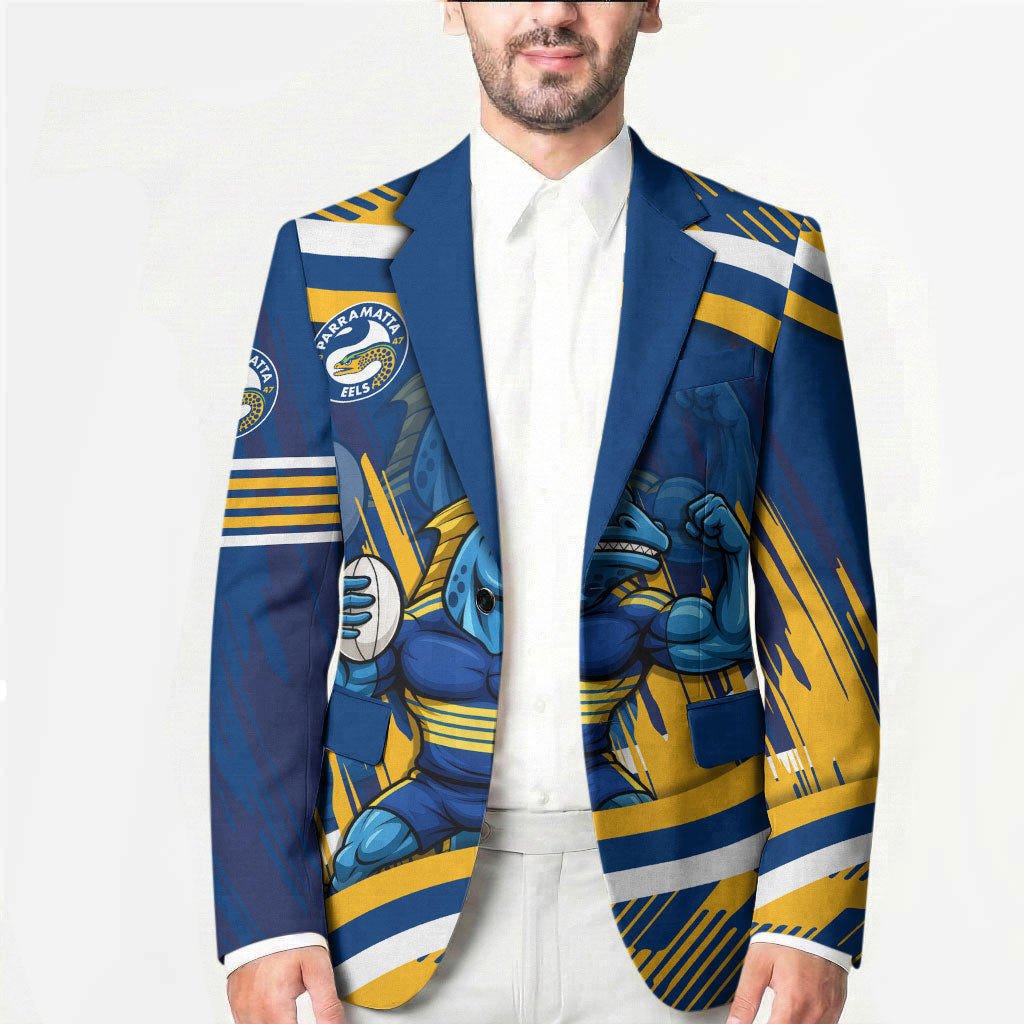 Eels Rugby Mascot Blazer Fierce Athlete Graphic in Sports Style