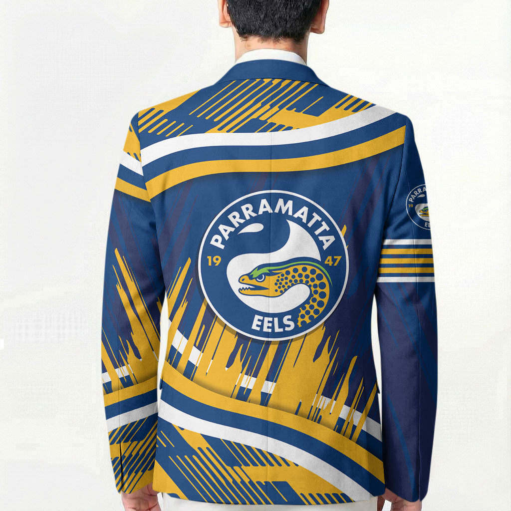 Eels Rugby Mascot Blazer Fierce Athlete Graphic in Sports Style