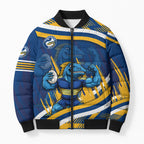 Eels Rugby Mascot Bomber Puffer Jacket Fierce Athlete Graphic in Sports Style