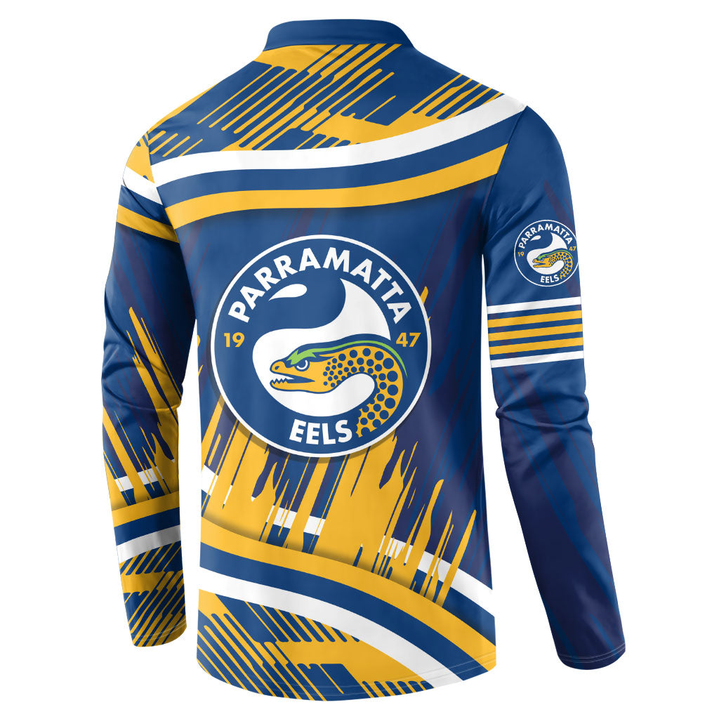 Eels Rugby Mascot Button Sweatshirt Fierce Athlete Graphic in Sports Style