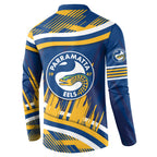 Eels Rugby Mascot Button Sweatshirt Fierce Athlete Graphic in Sports Style
