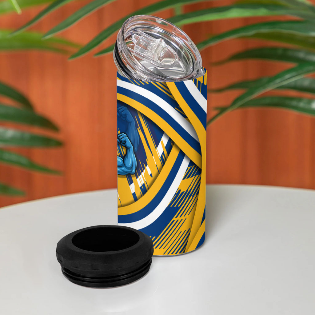 Eels Rugby Mascot 4 in 1 Can Cooler Tumbler Fierce Athlete Graphic in Sports Style