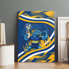 Eels Rugby Mascot Canvas Wall Art Fierce Athlete Graphic in Sports Style