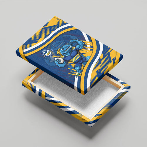 Eels Rugby Mascot Canvas Wall Art Fierce Athlete Graphic in Sports Style