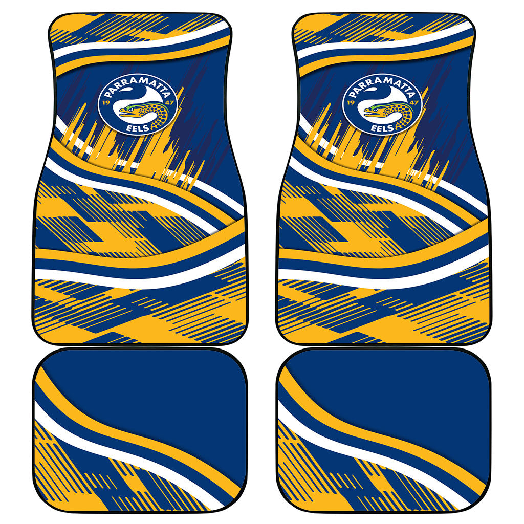 Eels Rugby Mascot Car Mats Fierce Athlete Graphic in Sports Style