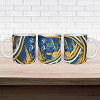 Eels Rugby Mascot Ceramic Mug Fierce Athlete Graphic in Sports Style