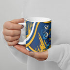 Eels Rugby Mascot Ceramic Mug Fierce Athlete Graphic in Sports Style