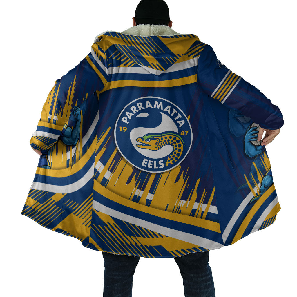 Eels Rugby Mascot Cloak Fierce Athlete Graphic in Sports Style