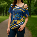 Eels Rugby Mascot Cross Shoulder Shirt Fierce Athlete Graphic in Sports Style