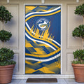 Eels Rugby Mascot Door Cover Fierce Athlete Graphic in Sports Style