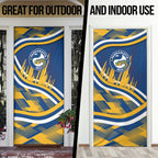 Eels Rugby Mascot Door Cover Fierce Athlete Graphic in Sports Style