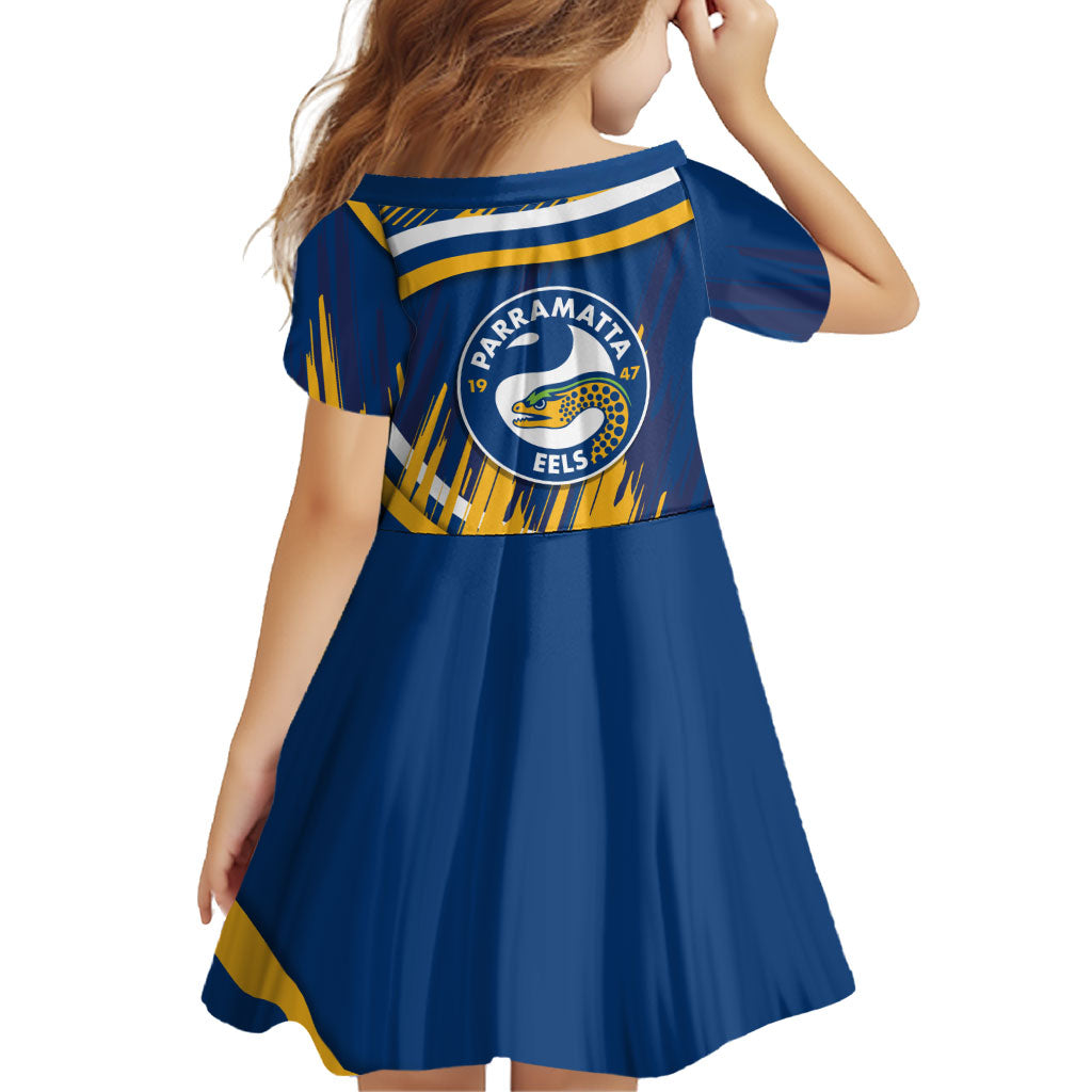 Eels Rugby Mascot Family Matching Off The Shoulder Long Sleeve Dress and Hawaiian Shirt Fierce Athlete Graphic in Sports Style