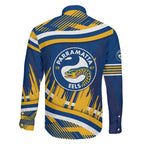 Eels Rugby Mascot Family Matching Puletasi and Hawaiian Shirt Fierce Athlete Graphic in Sports Style