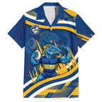Eels Rugby Mascot Family Matching Tank Maxi Dress and Hawaiian Shirt Fierce Athlete Graphic in Sports Style
