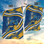 Eels Rugby Mascot Garden Flag Fierce Athlete Graphic in Sports Style