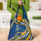 Eels Rugby Mascot Grocery Bag Fierce Athlete Graphic in Sports Style