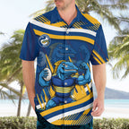 Eels Rugby Mascot Hawaiian Shirt Fierce Athlete Graphic in Sports Style