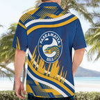 Eels Rugby Mascot Hawaiian Shirt Fierce Athlete Graphic in Sports Style