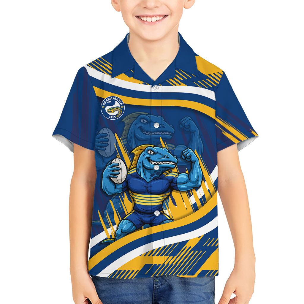 Eels Rugby Mascot Hawaiian Shirt Fierce Athlete Graphic in Sports Style