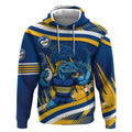 Eels Rugby Mascot Hoodie Fierce Athlete Graphic in Sports Style