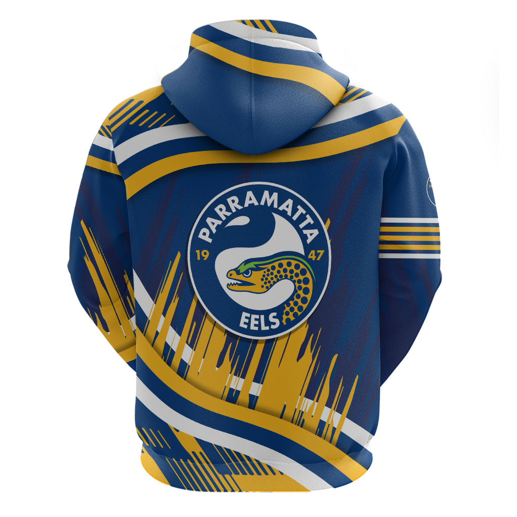Eels Rugby Mascot Hoodie Fierce Athlete Graphic in Sports Style