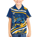 Eels Rugby Mascot Kid Hawaiian Shirt Fierce Athlete Graphic in Sports Style