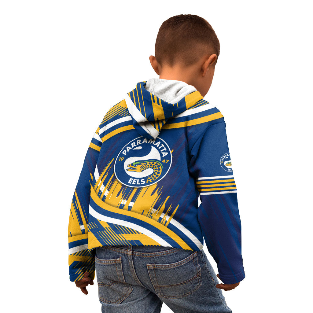 Eels Rugby Mascot Kid Hoodie Fierce Athlete Graphic in Sports Style