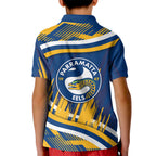 Eels Rugby Mascot Kid Polo Shirt Fierce Athlete Graphic in Sports Style