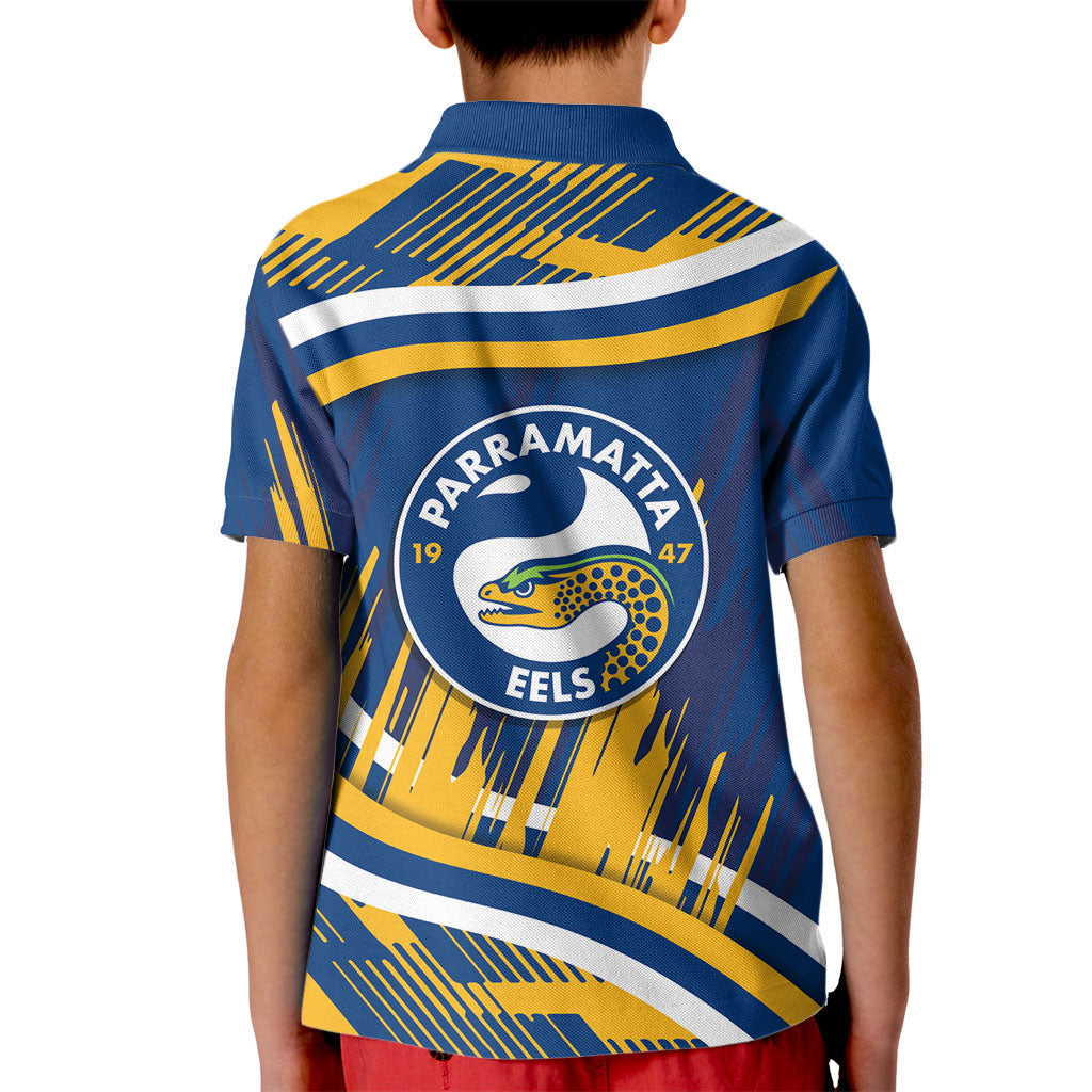 Eels Rugby Mascot Kid Polo Shirt Fierce Athlete Graphic in Sports Style