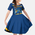 Eels Rugby Mascot Kid Short Sleeve Dress Fierce Athlete Graphic in Sports Style