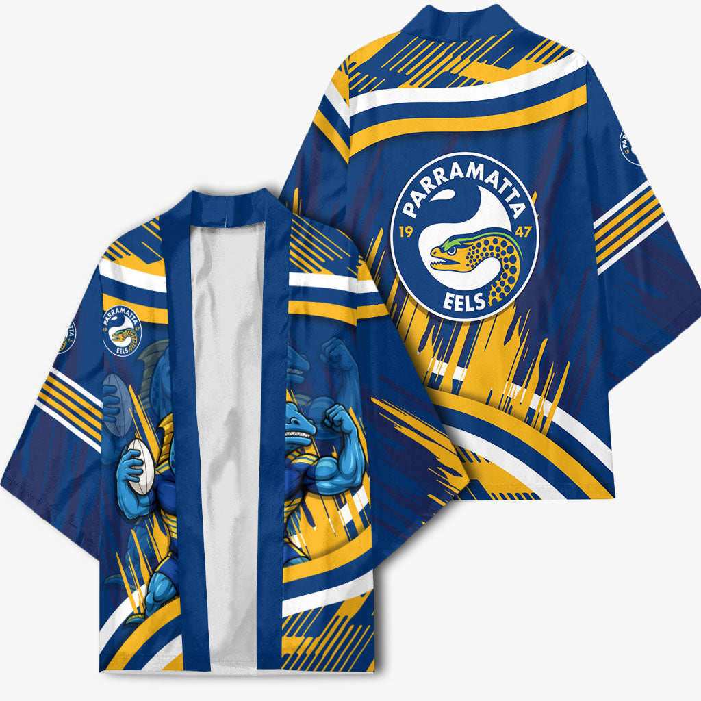 Eels Rugby Mascot Kimono Fierce Athlete Graphic in Sports Style