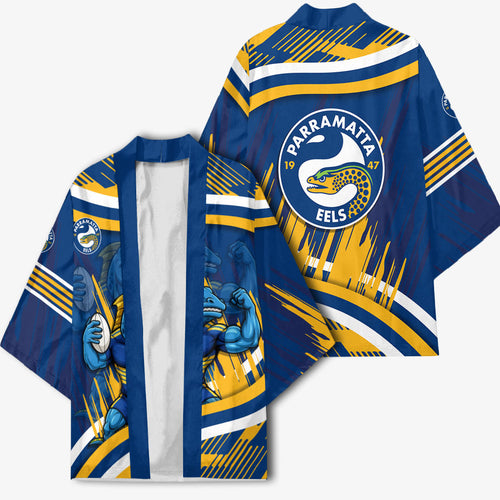 Eels Rugby Mascot Kimono Fierce Athlete Graphic in Sports Style