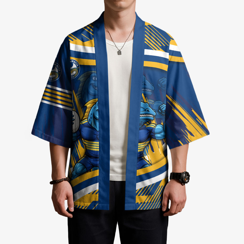 Eels Rugby Mascot Kimono Fierce Athlete Graphic in Sports Style
