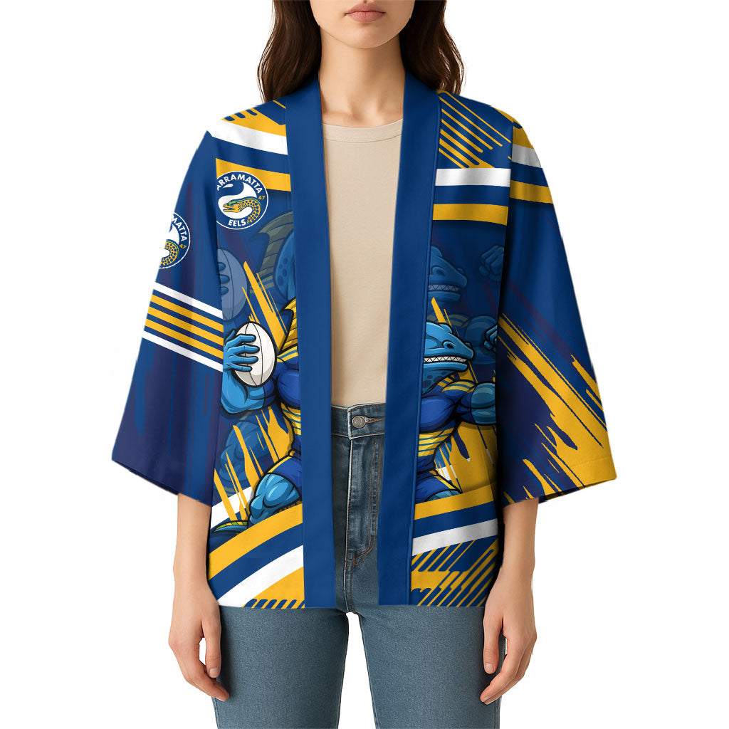Eels Rugby Mascot Kimono Fierce Athlete Graphic in Sports Style