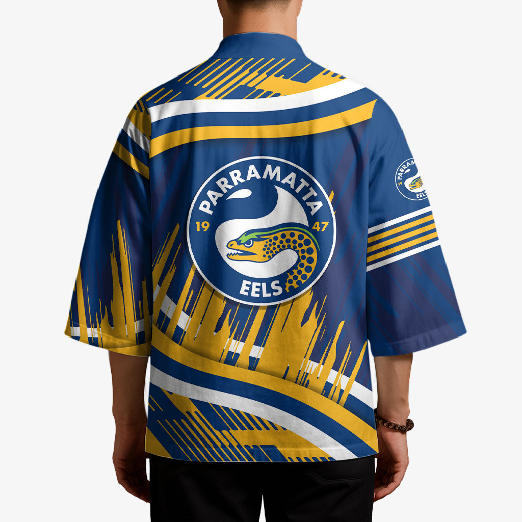 Eels Rugby Mascot Kimono Fierce Athlete Graphic in Sports Style