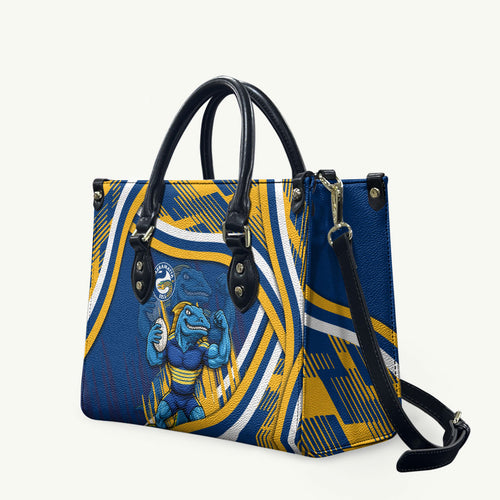 Eels Rugby Mascot Leather Bag Fierce Athlete Graphic in Sports Style
