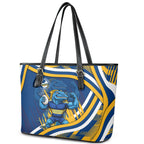 Eels Rugby Mascot Leather Tote Bag Fierce Athlete Graphic in Sports Style