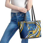 Eels Rugby Mascot Leather Tote Bag Fierce Athlete Graphic in Sports Style