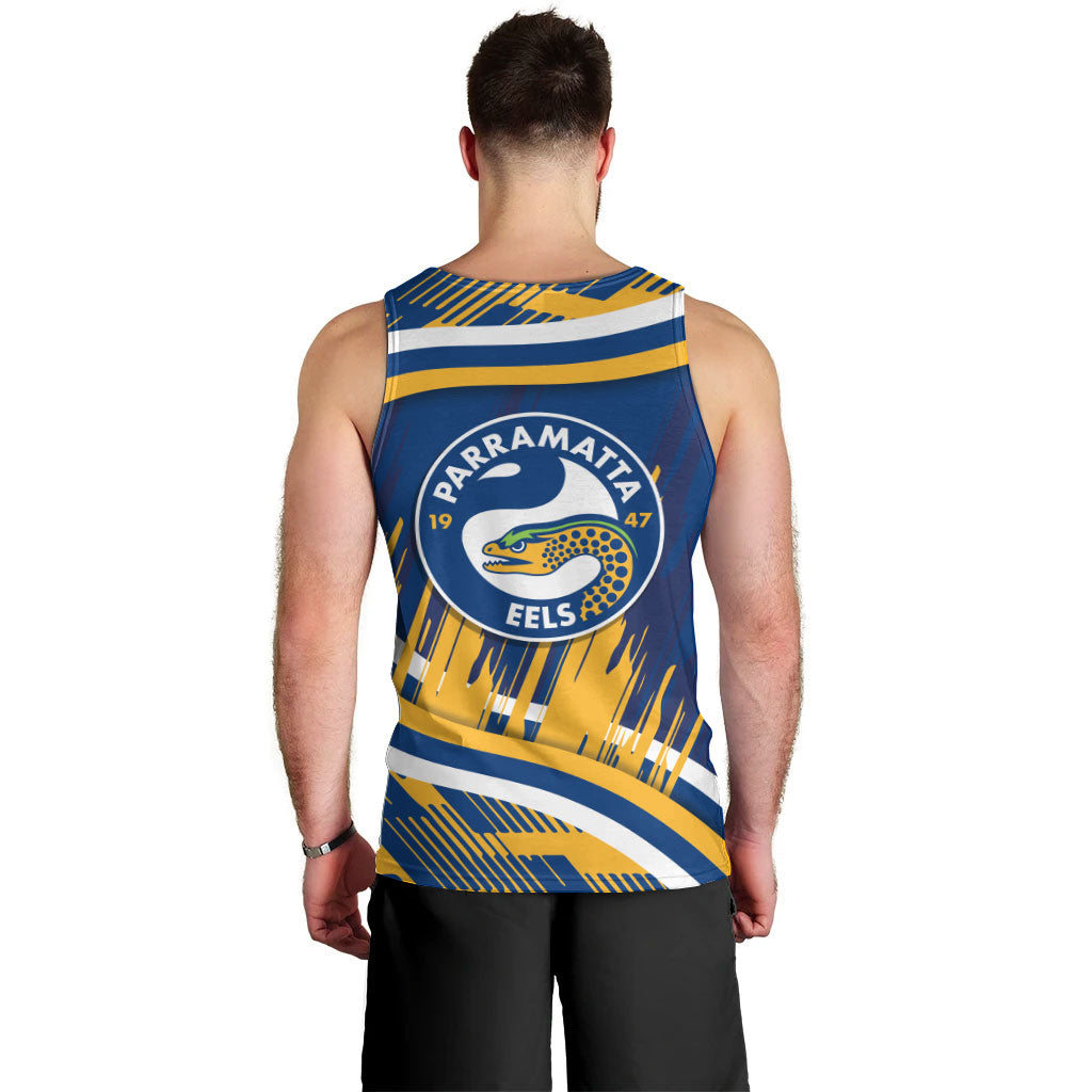 Eels Rugby Mascot Men Tank Top Fierce Athlete Graphic in Sports Style