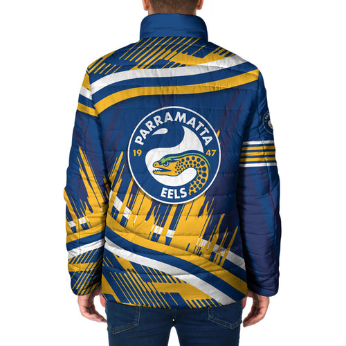 Eels Rugby Mascot Padded Jacket Fierce Athlete Graphic in Sports Style