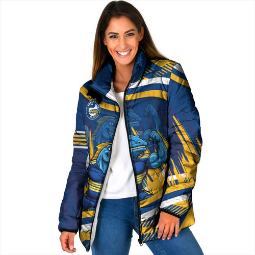 Eels Rugby Mascot Padded Jacket Fierce Athlete Graphic in Sports Style