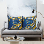 Eels Rugby Mascot Pillow Cover Fierce Athlete Graphic in Sports Style