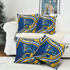 Eels Rugby Mascot Pillow Cover Fierce Athlete Graphic in Sports Style