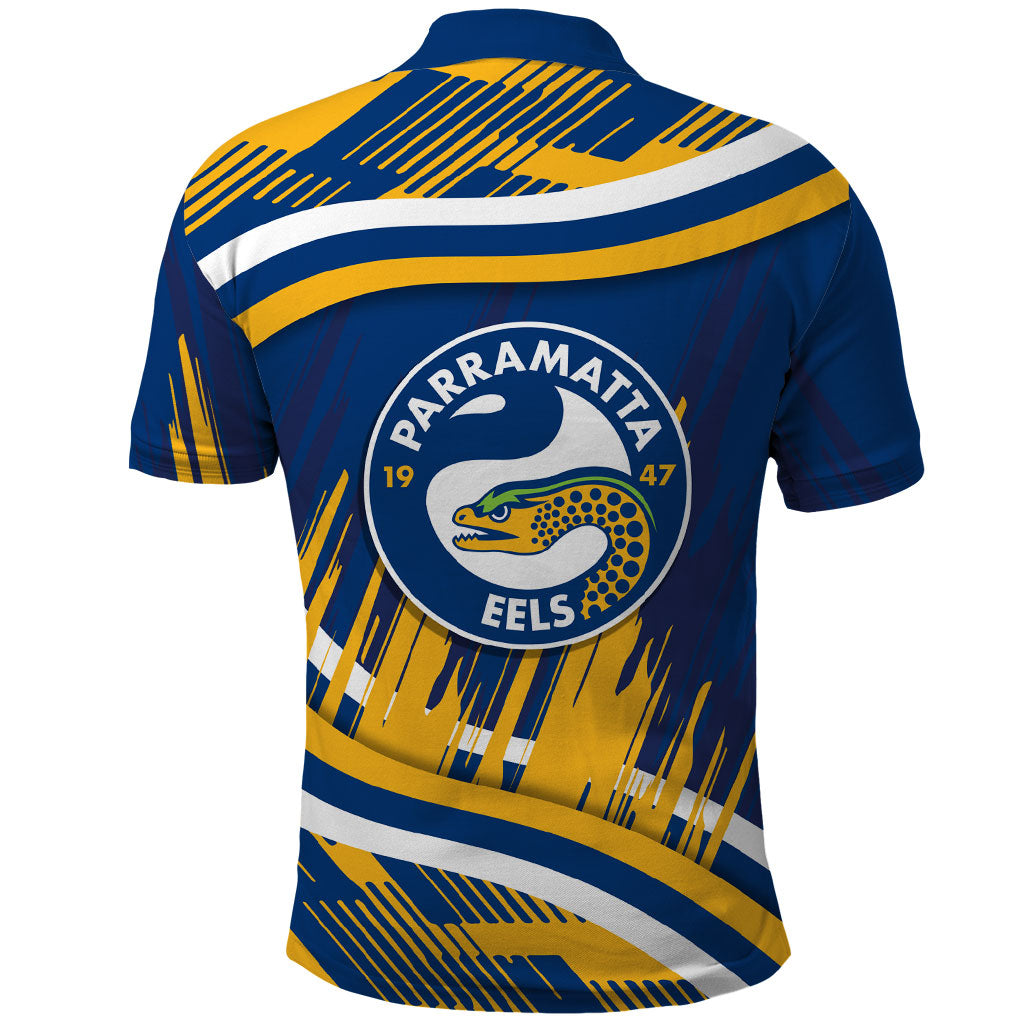 Eels Rugby Mascot Polo Shirt Fierce Athlete Graphic in Sports Style
