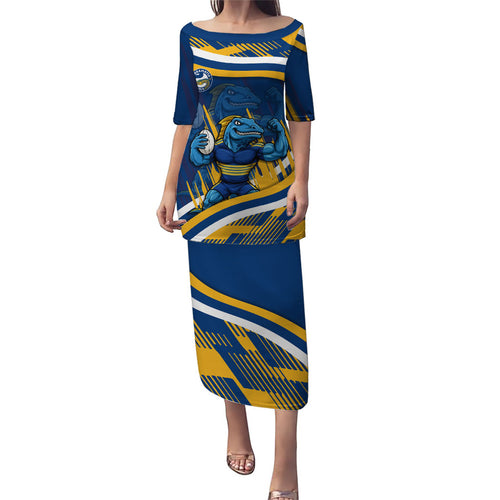Eels Rugby Mascot Puletasi Fierce Athlete Graphic in Sports Style