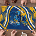 Eels Rugby Mascot Puzzle Fierce Athlete Graphic in Sports Style