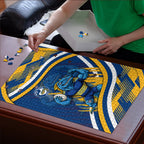 Eels Rugby Mascot Puzzle Fierce Athlete Graphic in Sports Style