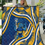 Eels Rugby Mascot Quilt Fierce Athlete Graphic in Sports Style