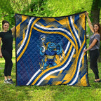 Eels Rugby Mascot Quilt Fierce Athlete Graphic in Sports Style