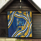 Eels Rugby Mascot Quilt Fierce Athlete Graphic in Sports Style